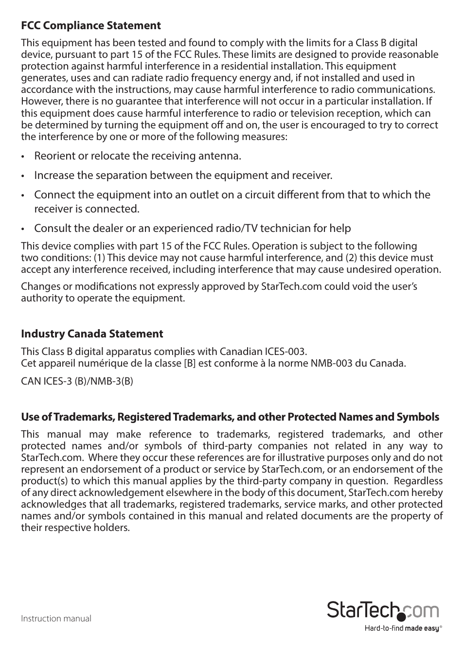 StarTech.com HDMI and USB over Cat5e/6 Distribution Kit User Manual | Page 2 / 11