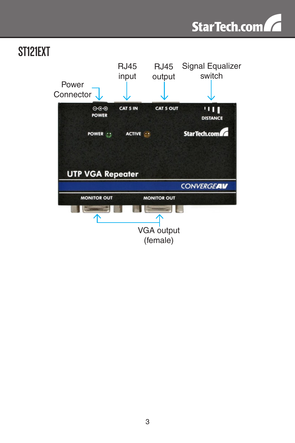 St121ext | StarTech.com ST121R VGA Video Extender Remote Receiver Over Cat5 (Black) User Manual | Page 6 / 14