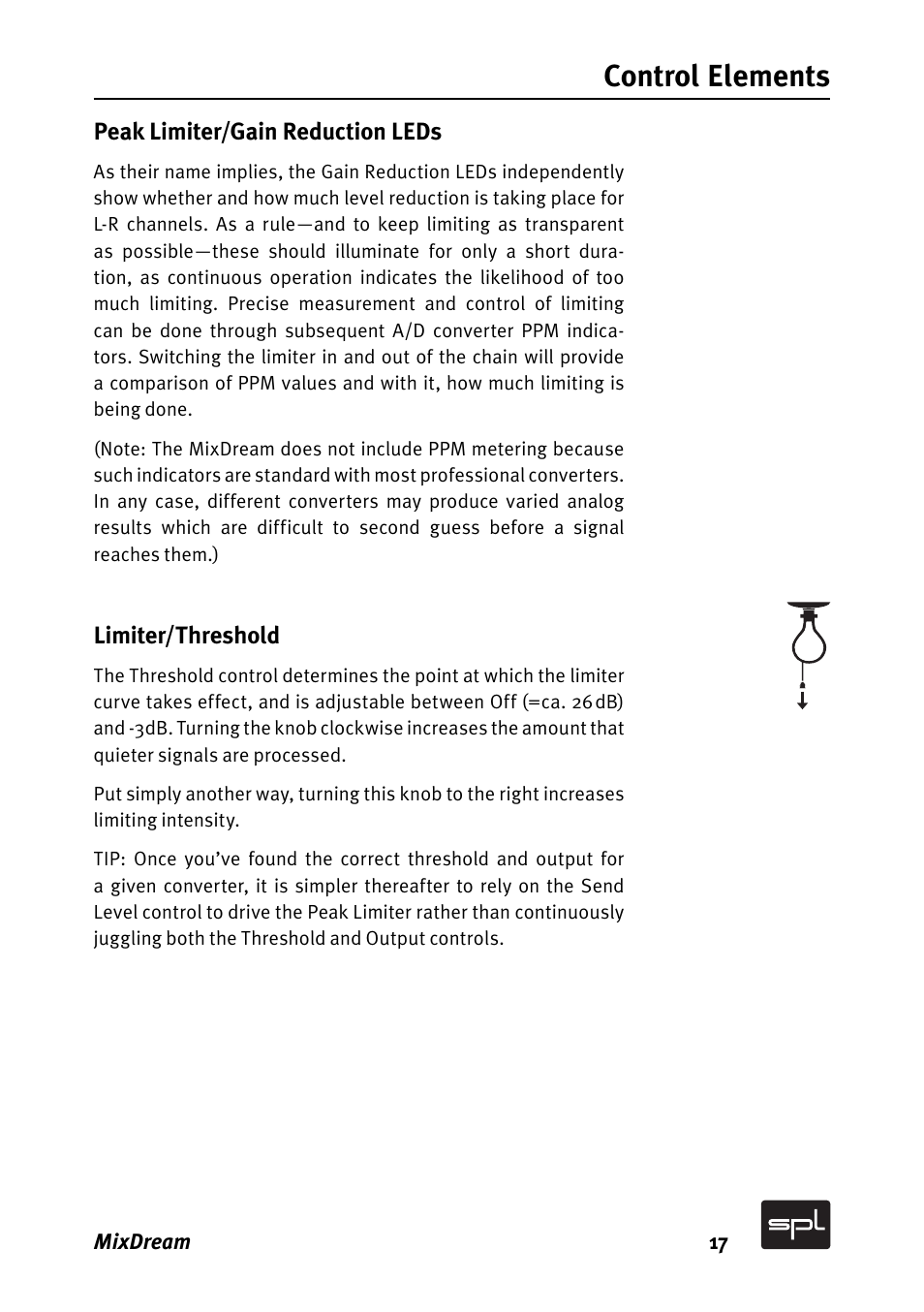 Control elements | SPL MixDream Model 2384 16x2 Analog Summing Mixer User Manual | Page 17 / 30