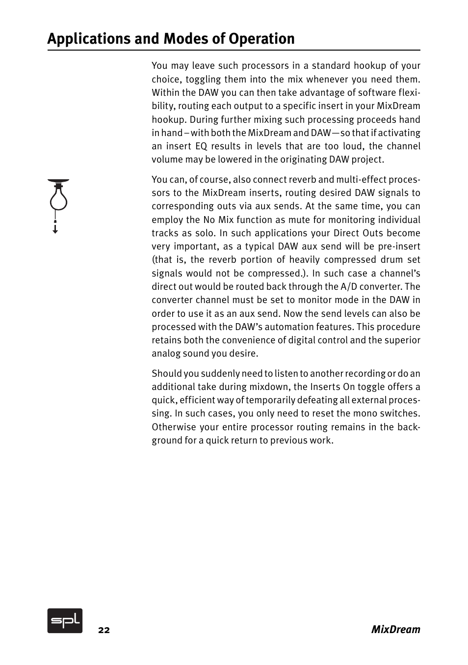 Applications and modes of operation | SPL MixDream Model 2384 16x2 Analog Summing Mixer User Manual | Page 22 / 30