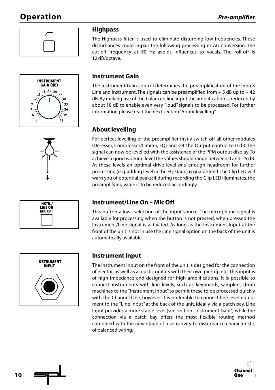 Operation | SPL Channel One Channel Strip User Manual | Page 10 / 28