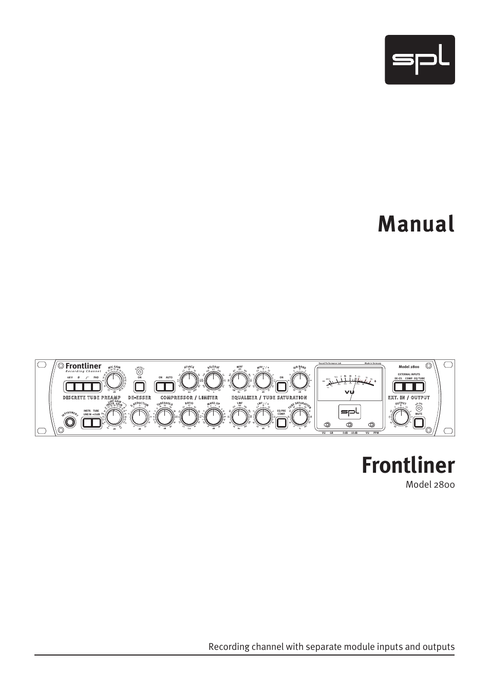 SPL Frontliner Modular Recording Channel User Manual | 34 pages