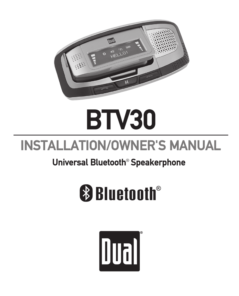 Dual BTV30 User Manual | 12 pages