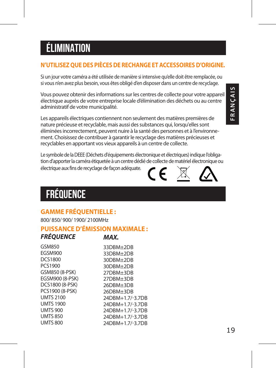 Élimination fréquence | SPYPOINT LINK-MICRO-LTE-V Cellular Trail Camera (Verizon Data Plan) User Manual | Page 19 / 92