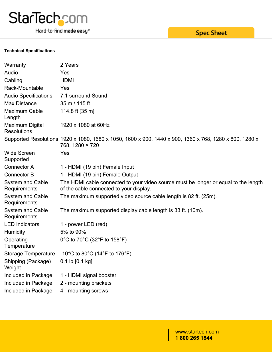 StarTech.com HDMI Signal Booster User Manual | Page 3 / 4