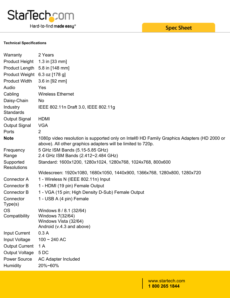 StarTech.com WIFI2HDVGA 1080p Wireless Presentation and Collaboration System User Manual | Page 3 / 4