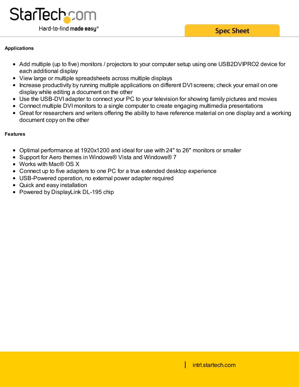 StarTech.com USB to VGA Display Adapter for PC and Mac User Manual | Page 2 / 4