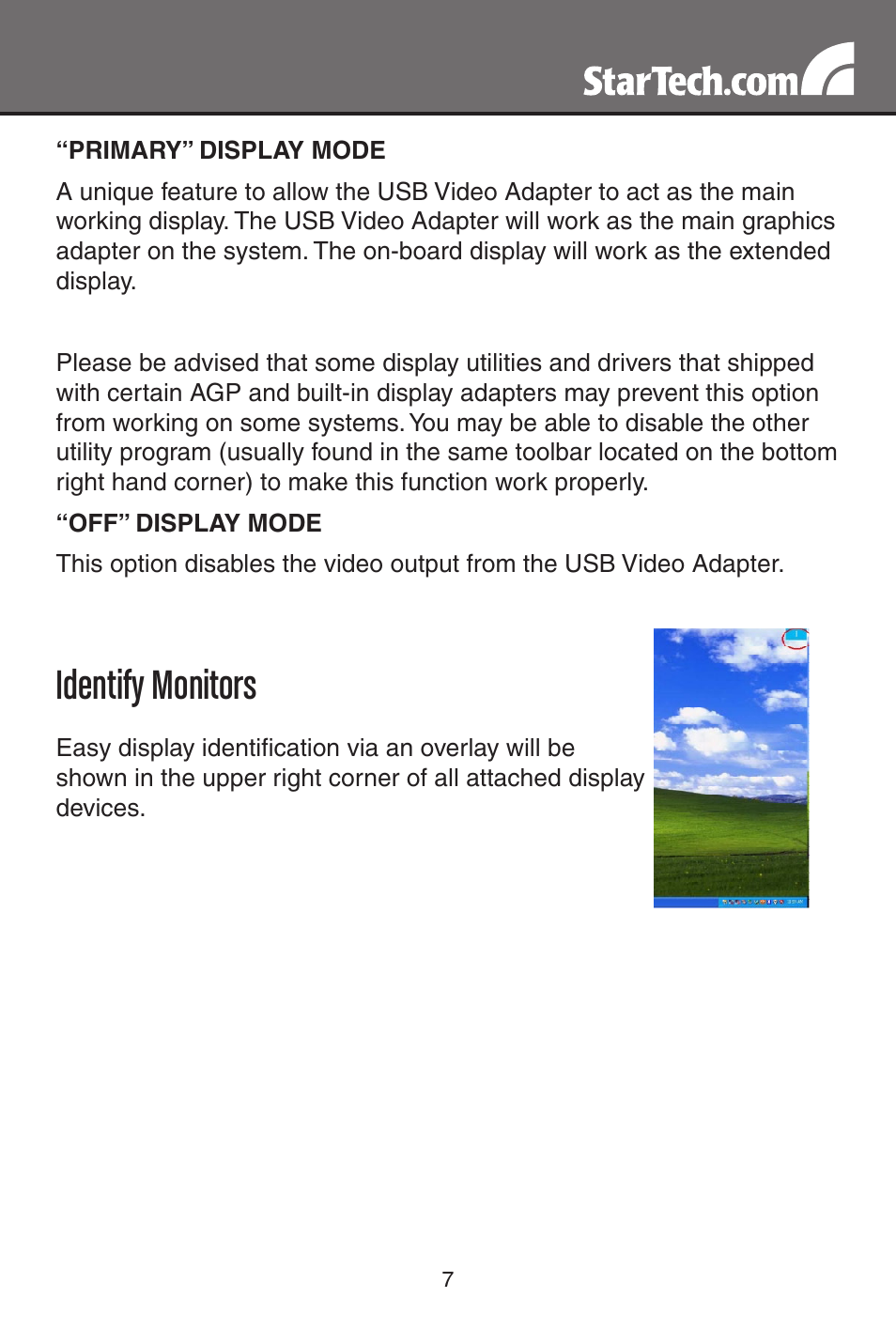 Identify monitors | StarTech.com USB to VGA Multi-Monitor External Video Adapter (Gray) User Manual | Page 10 / 14