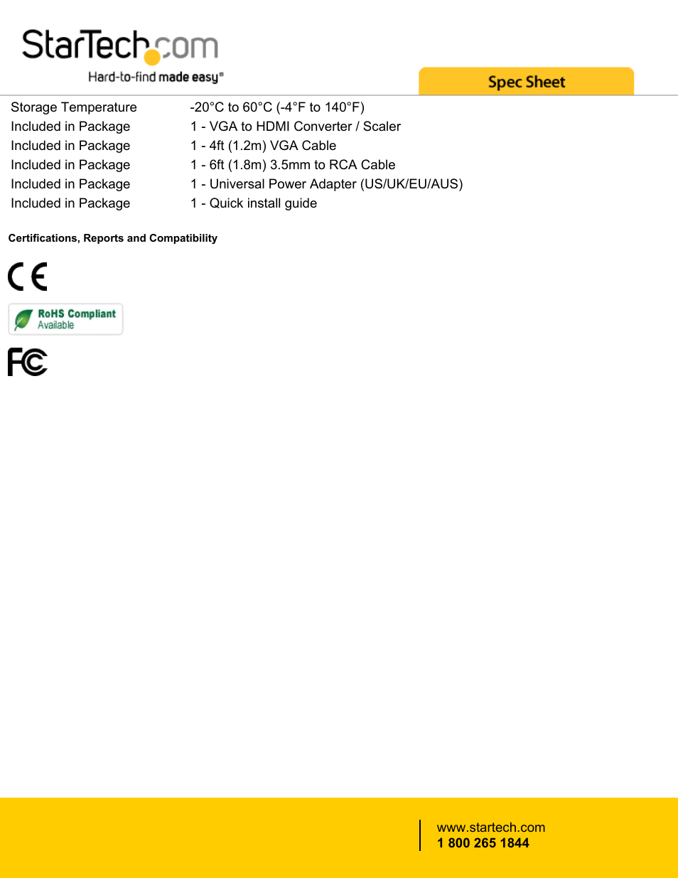 StarTech.com VGA to HDMI Converter and Scaler User Manual | Page 4 / 4