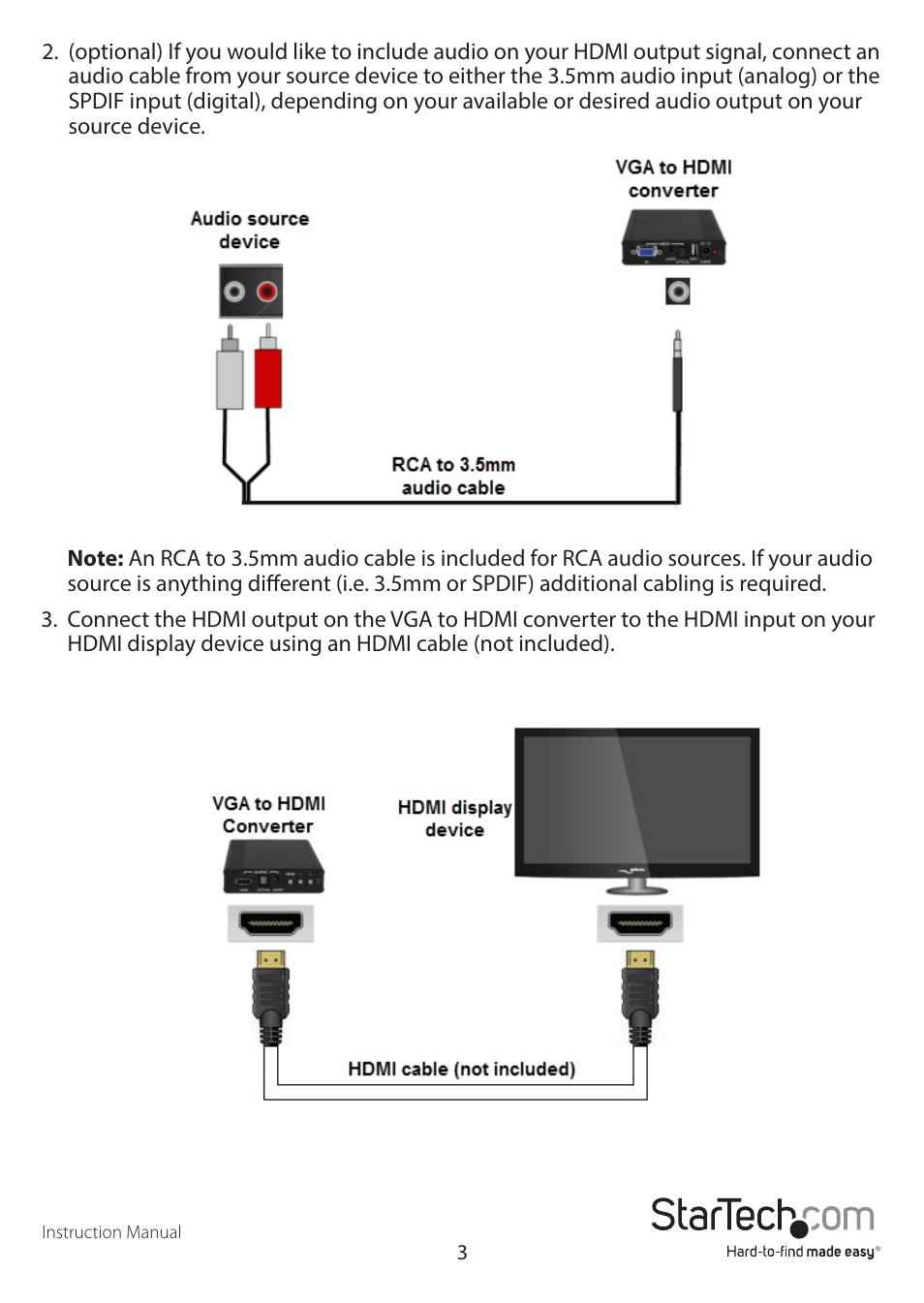 StarTech.com VGA to HDMI Converter and Scaler User Manual | Page 6 / 9