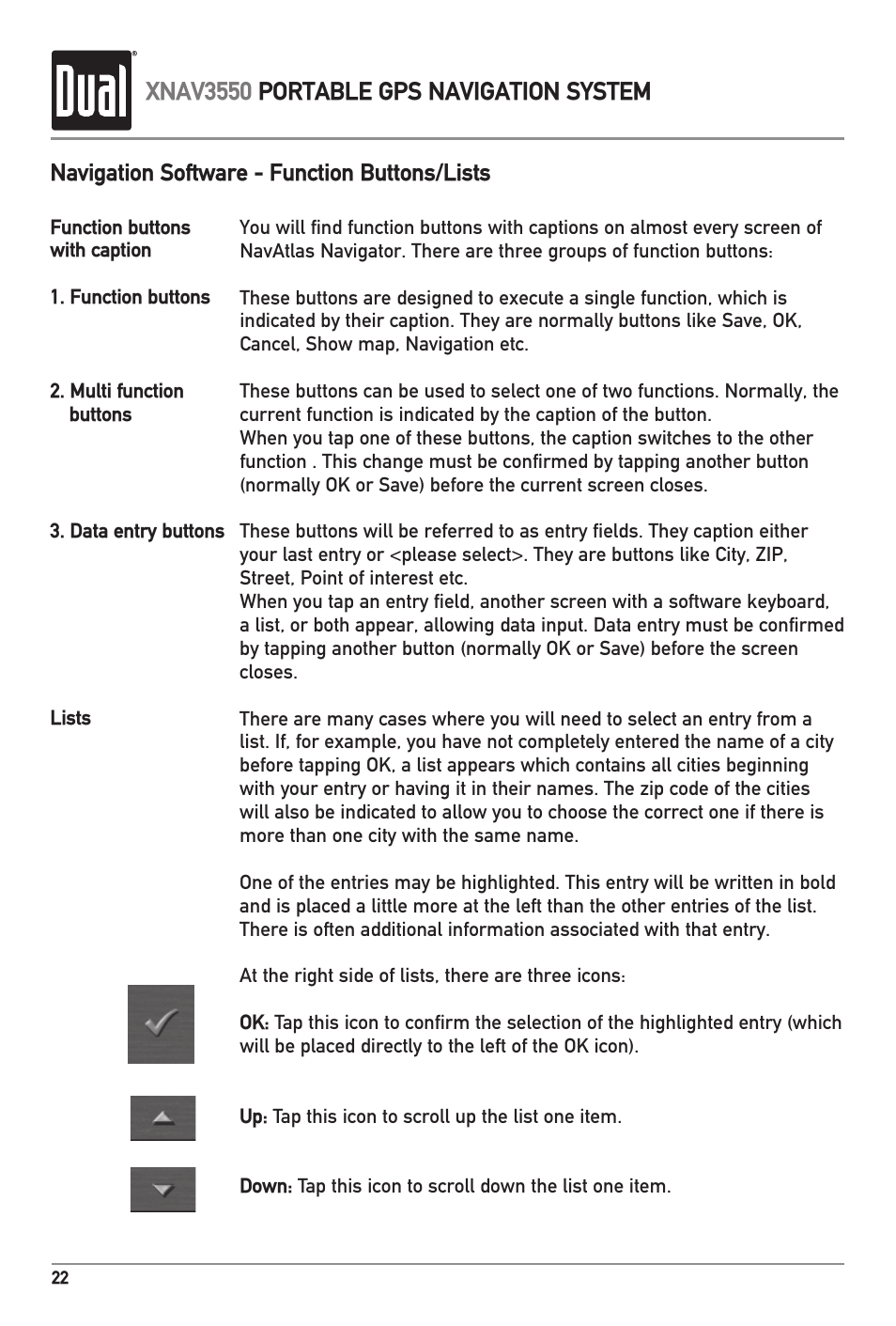 Xnav3550 portable gps navigation system | Dual XNAV3550 User Manual | Page 24 / 36