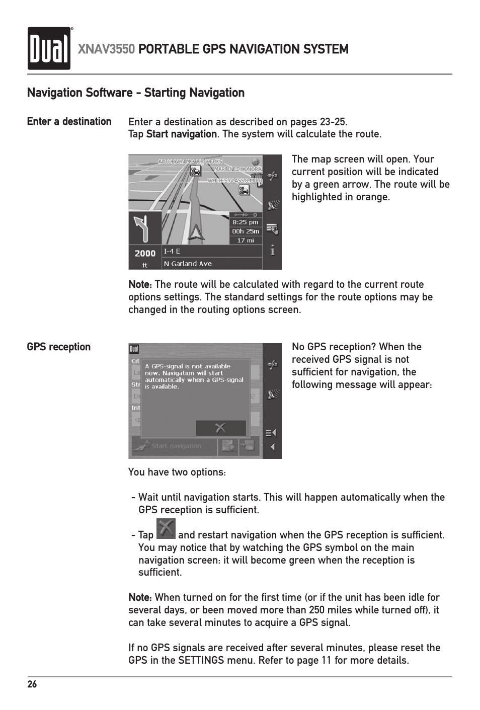 Xnav3550 portable gps navigation system | Dual XNAV3550 User Manual | Page 28 / 36