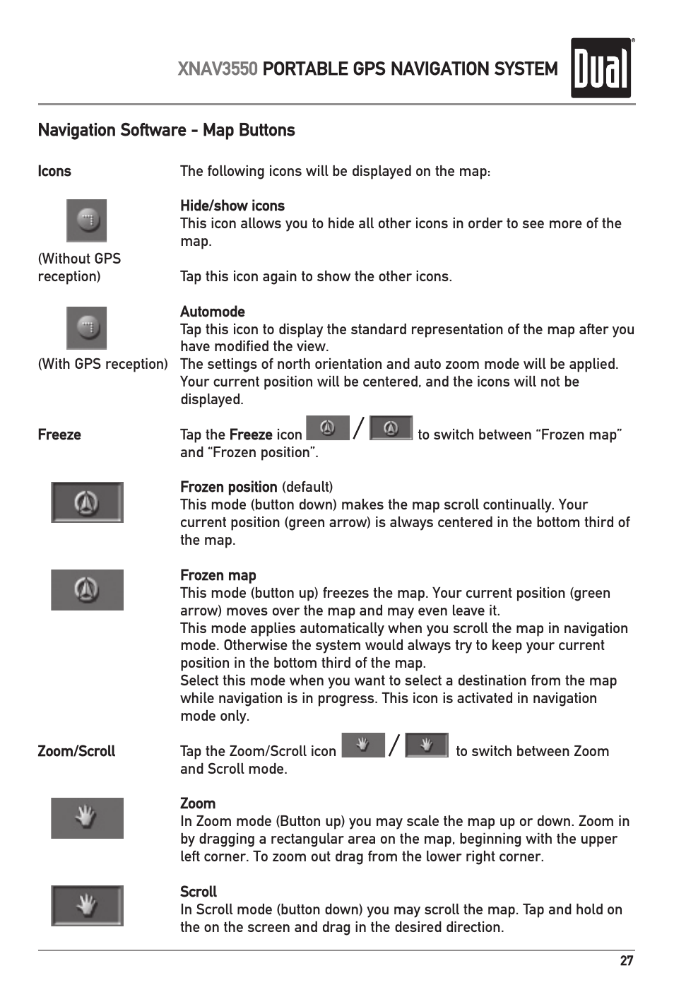 Xnav3550 portable gps navigation system | Dual XNAV3550 User Manual | Page 29 / 36