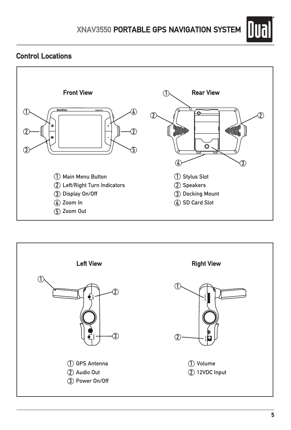 Xnav3550 portable gps navigation system | Dual XNAV3550 User Manual | Page 7 / 36