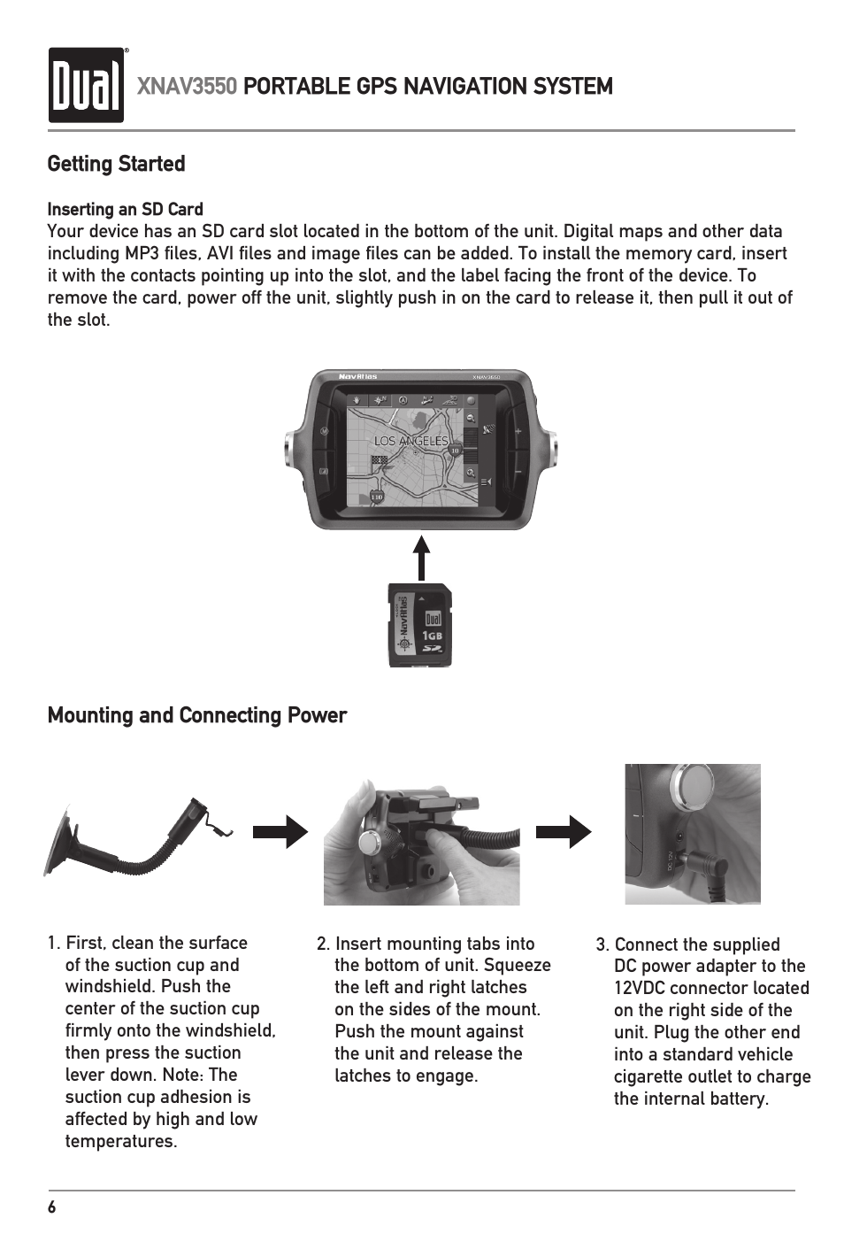 Xnav3550 portable gps navigation system | Dual XNAV3550 User Manual | Page 8 / 36