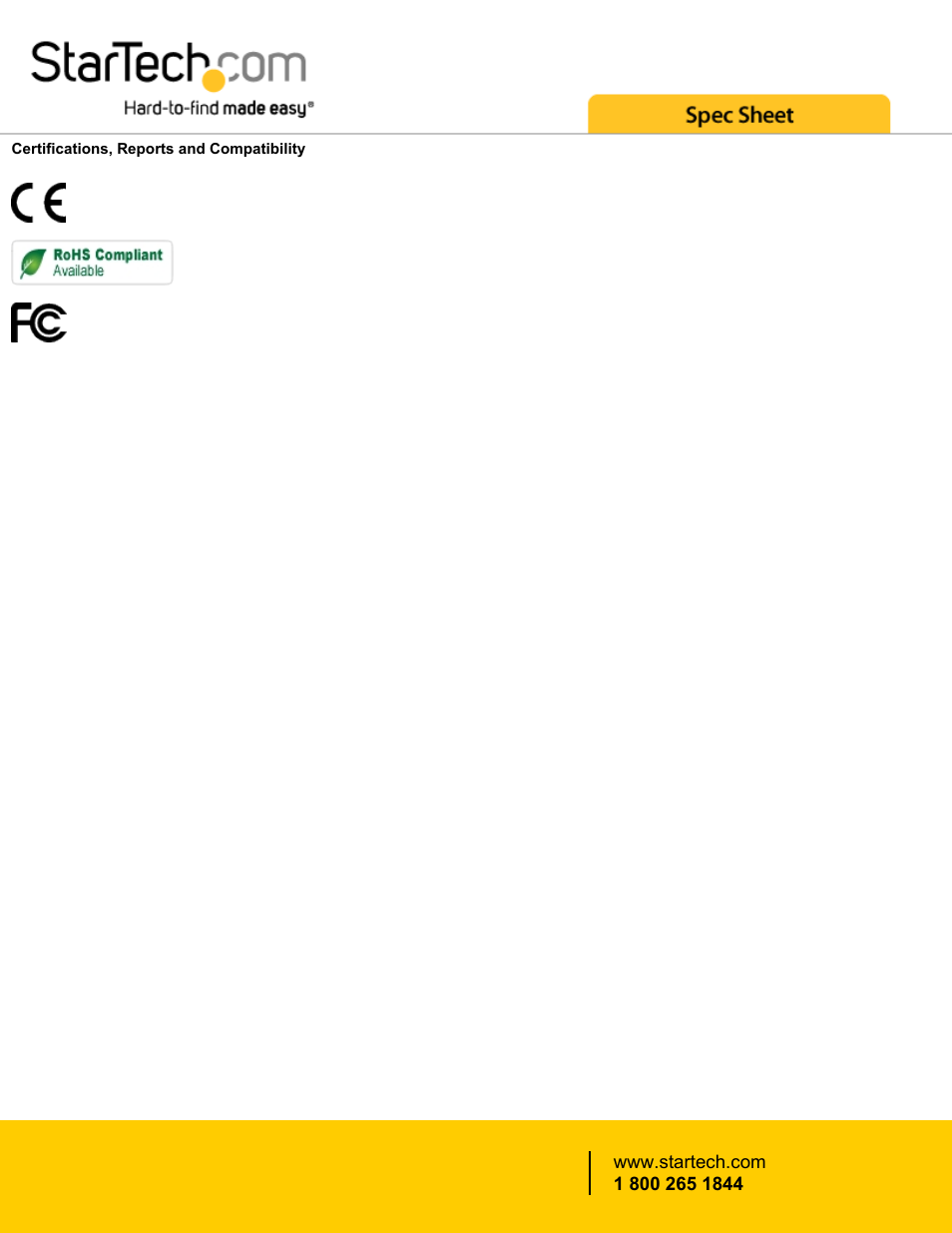 StarTech.com DisplayPort Male to HDMI Male Cable (3.3') User Manual | Page 4 / 4