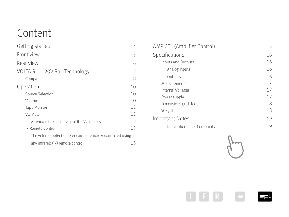 Content, Ir f | SPL Elector Preamp (Red) User Manual | Page 3 / 19