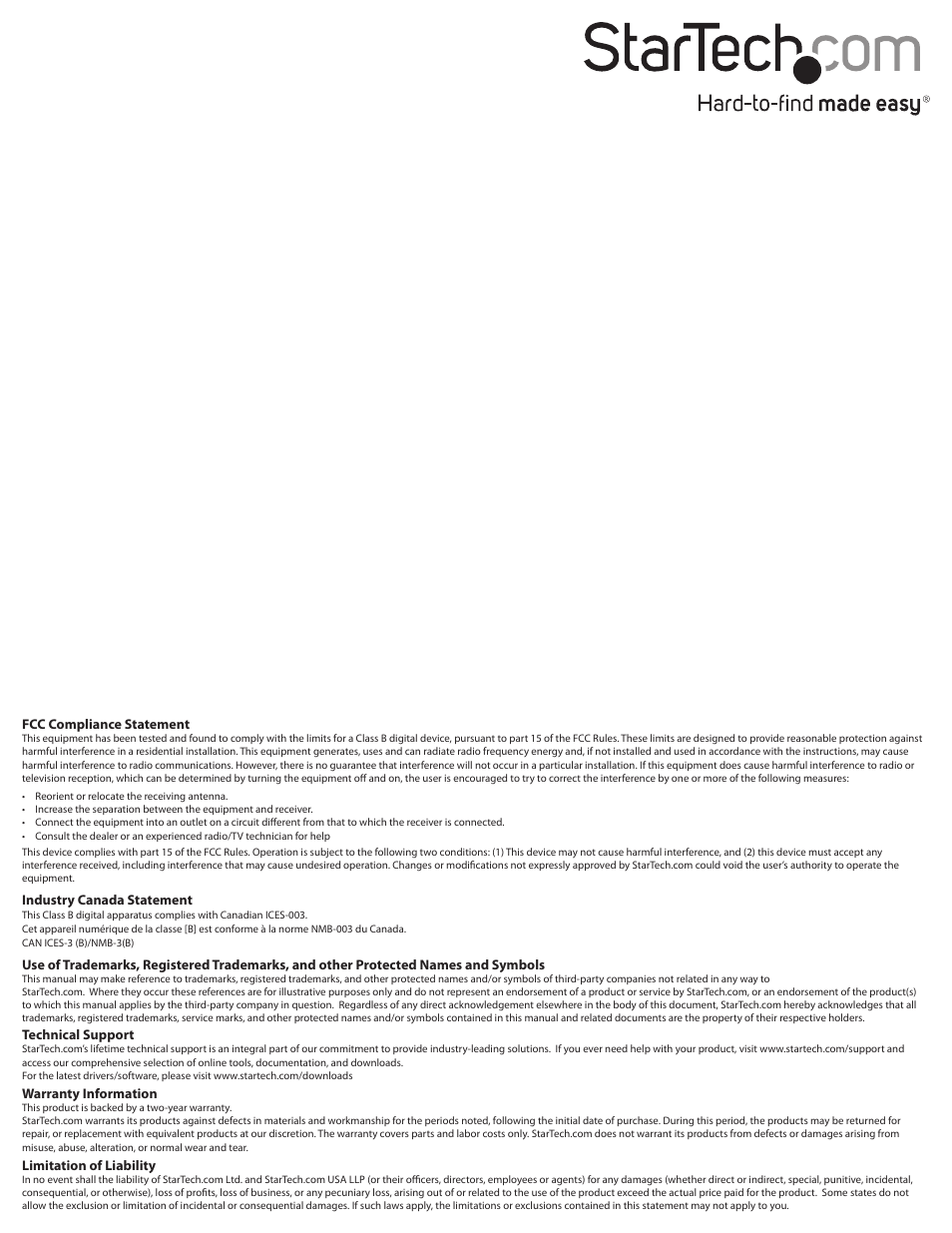StarTech.com USB 3.0 to Gigabit Network Adapter with Two-Port USB Hub User Manual | Page 2 / 2
