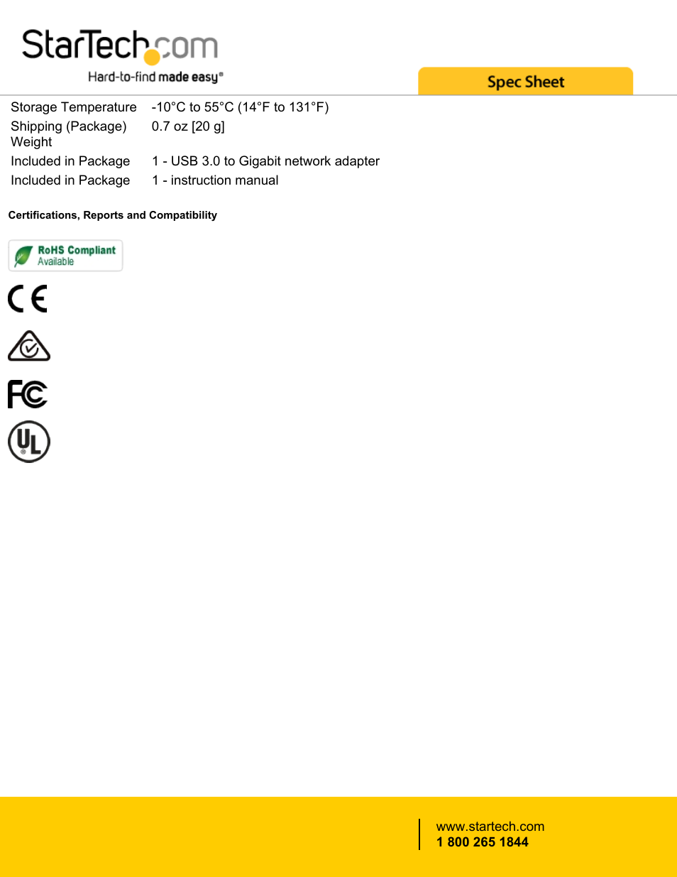 StarTech.com USB 3.0 to Gigabit Network Adapter with Two-Port USB Hub User Manual | Page 4 / 4