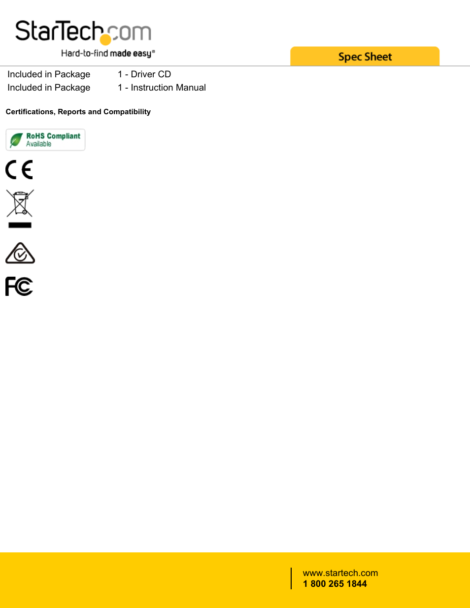 StarTech.com 1-Port PCI 10/100/1000 32-Bit Gigabit Ethernet Network Adapter Card User Manual | Page 4 / 4