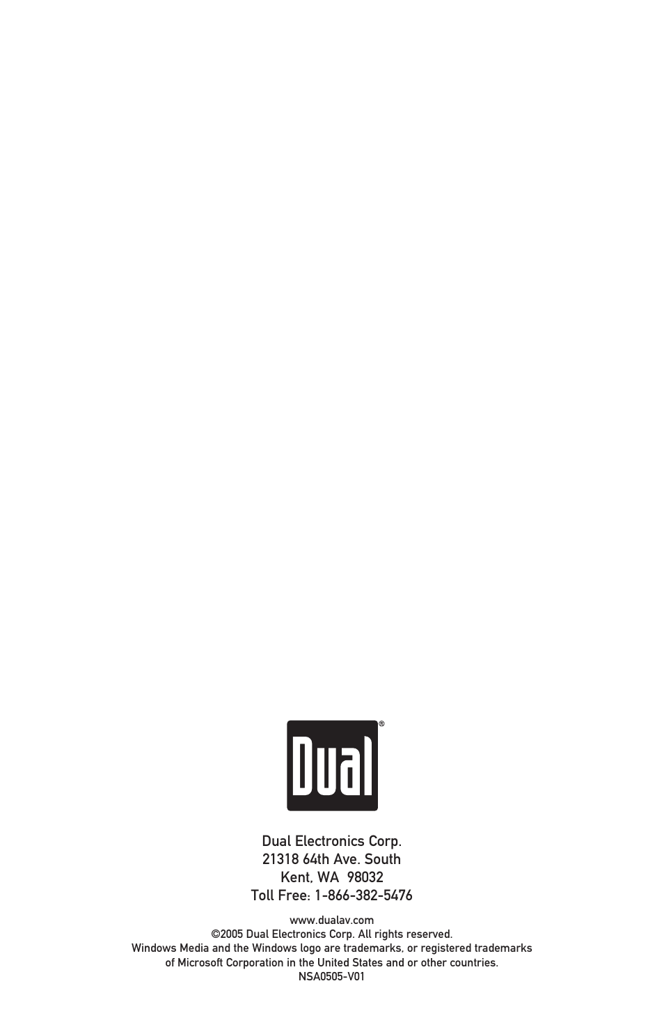 Dual XDM6220 User Manual | Page 20 / 20