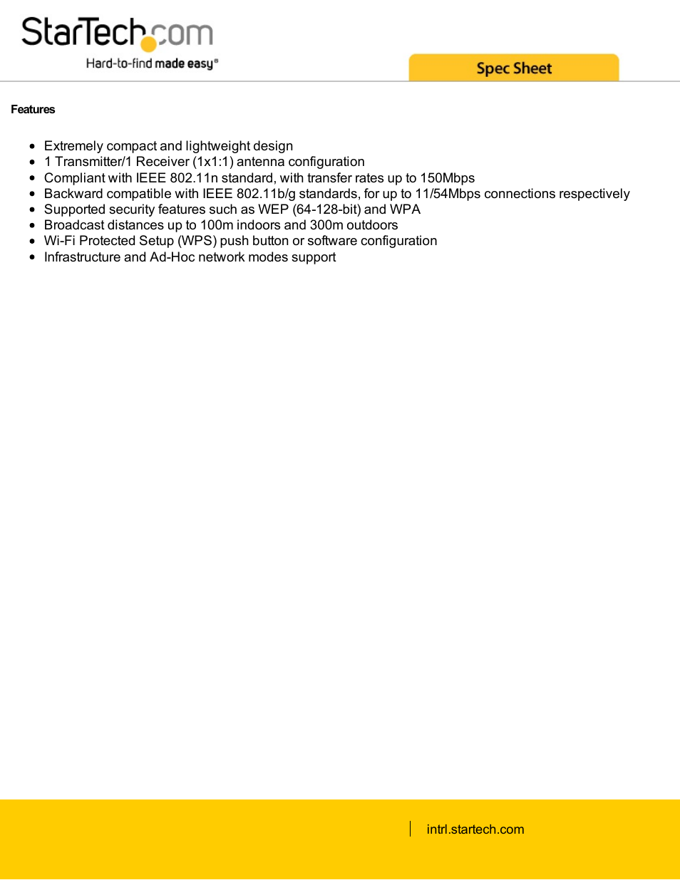 StarTech.com USB150WN1X1 USB 150Mb/s 802.11n/g 1T1R Mini Wireless N Network Adapter (Black) User Manual | Page 2 / 4