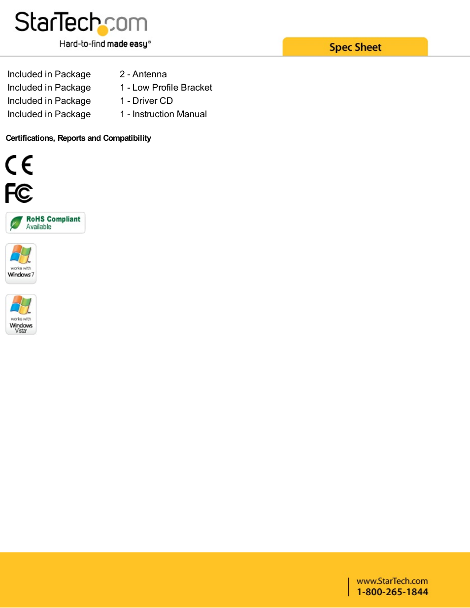 StarTech.com 300 Mb/s PCIe 802.11 b/g/n Wireless Network Adapter User Manual | Page 4 / 4