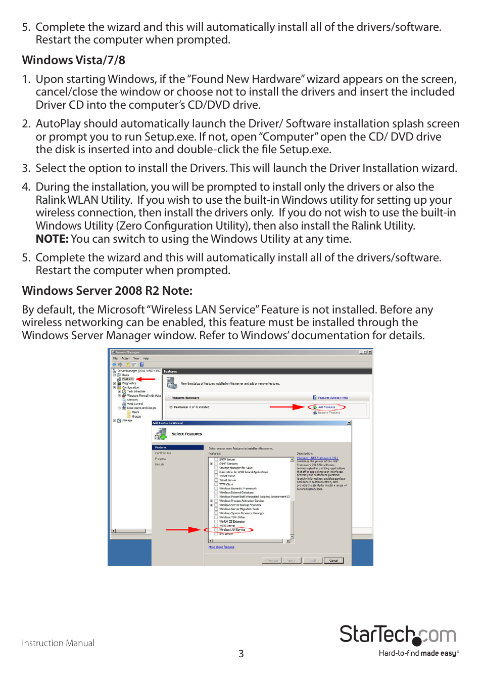 StarTech.com 300 Mb/s PCIe 802.11 b/g/n Wireless Network Adapter User Manual | Page 6 / 16