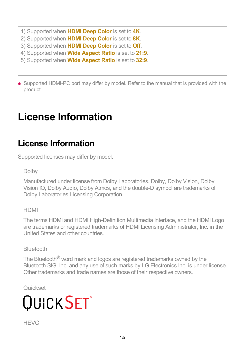 License information | LG UQ7570PUJ 50" 4K HDR Smart LED TV User Manual | Page 132 / 133