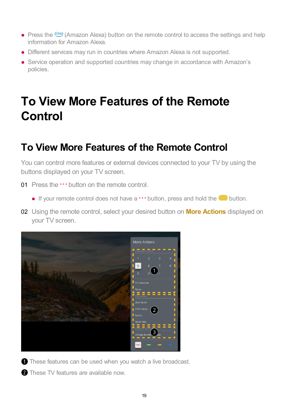 To view more features of the remote control | LG UQ7570PUJ 50" 4K HDR Smart LED TV User Manual | Page 19 / 133