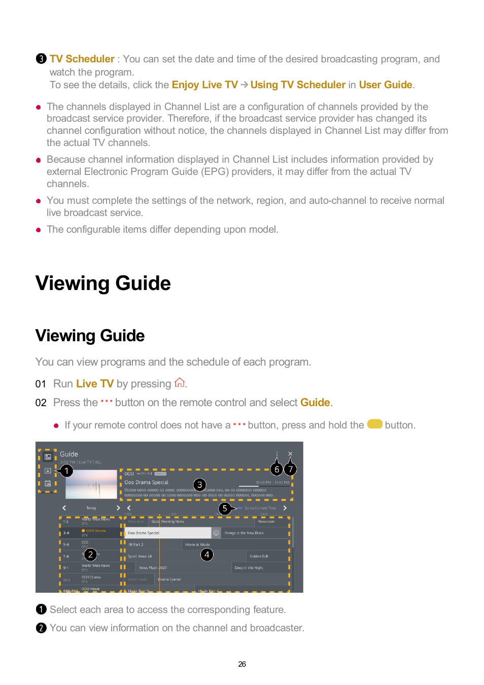 Viewing guide | LG UQ7570PUJ 50" 4K HDR Smart LED TV User Manual | Page 26 / 133