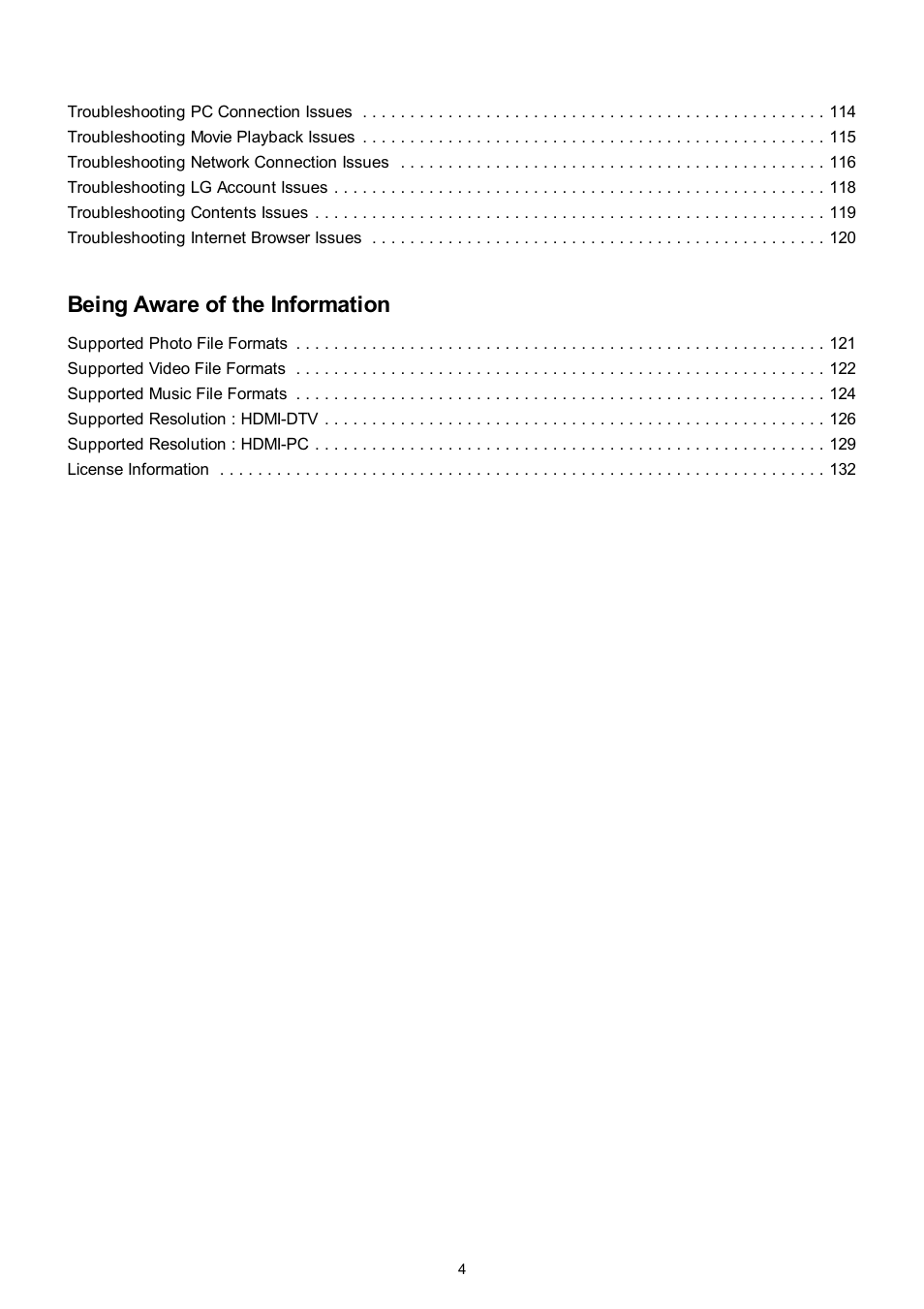 Being aware of the information | LG UQ7570PUJ 50" 4K HDR Smart LED TV User Manual | Page 4 / 133