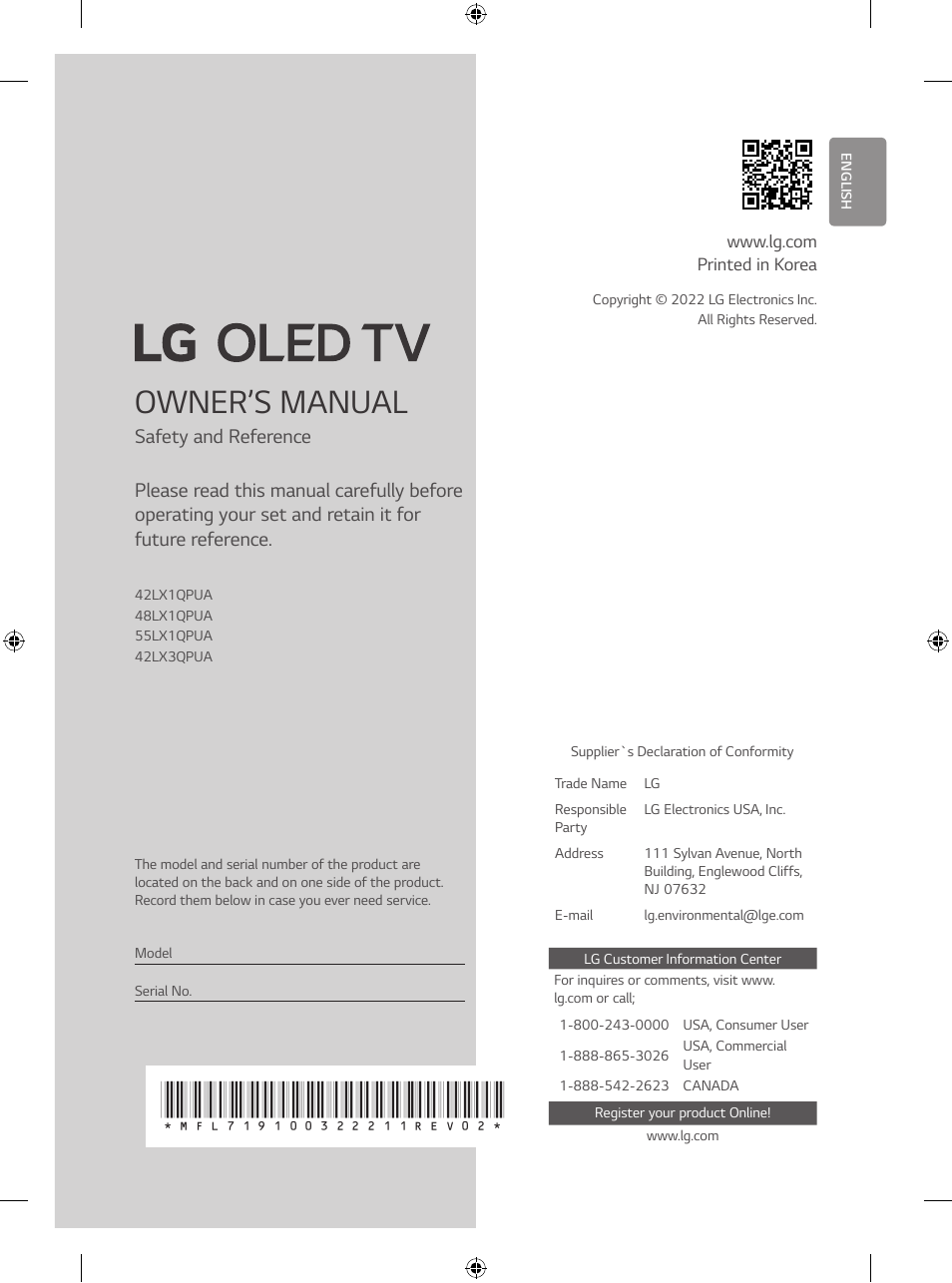 LG Objet Collection Pose 48" 4K HDR Smart OLED TV User Manual | 29 pages