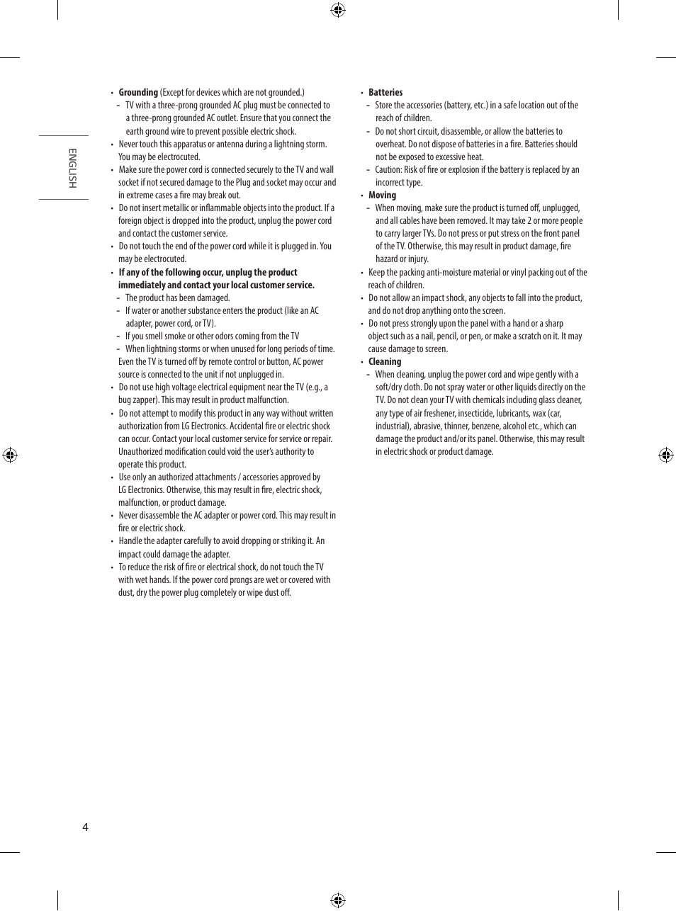 LG UQ7590PUD 86" 4K HDR Smart LED TV User Manual | Page 4 / 36