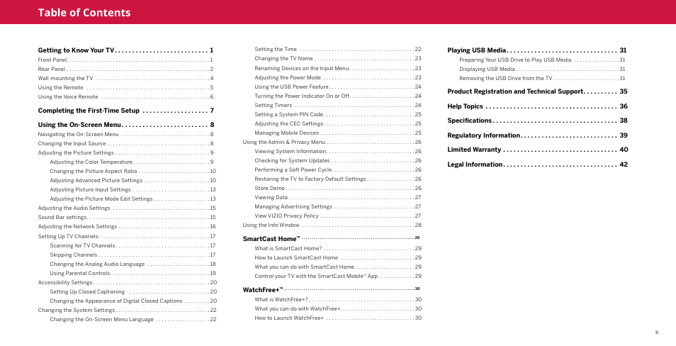 Vizio M-Series Quantum Q7-J03 70" Class HDR 4K UHD Smart Quantum Dot LED TV User Manual | Page 2 / 48