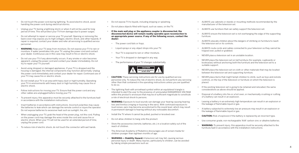 Vizio V-Series 43" 4K HDR Smart LED TV User Manual | Page 4 / 49