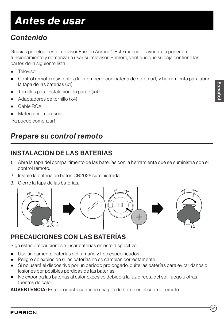 Furrion Aurora 49" Class HDR 4K UHD Full-Shade Outdoor LED TV User Manual | Page 91 / 117