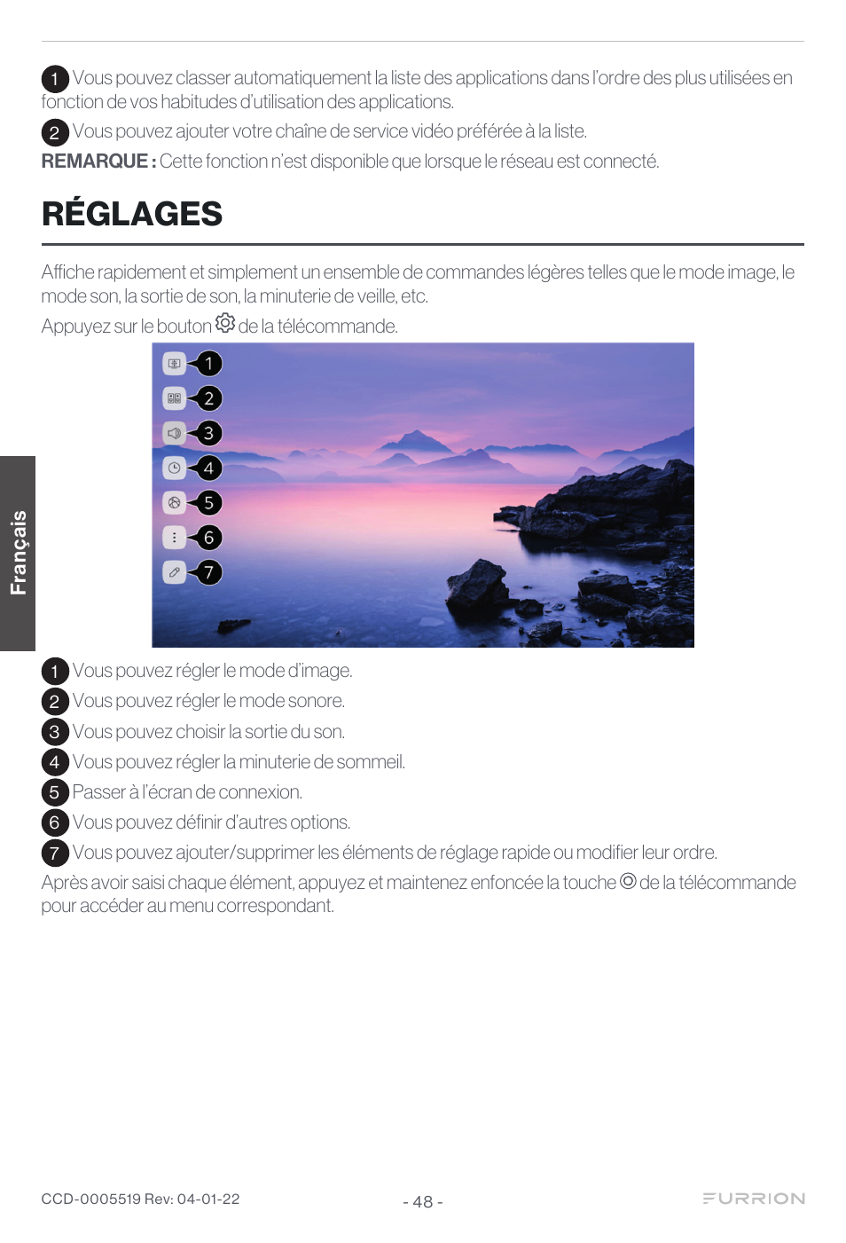 Réglages | Furrion Aurora Sun 55" 4K HDR LED Full Sun Outdoor Smart TV User Manual | Page 49 / 77