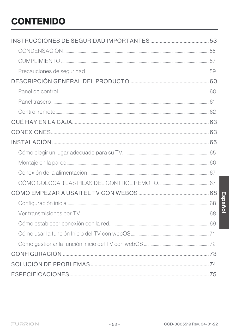 Furrion Aurora Sun 55" 4K HDR LED Full Sun Outdoor Smart TV User Manual | Page 53 / 77