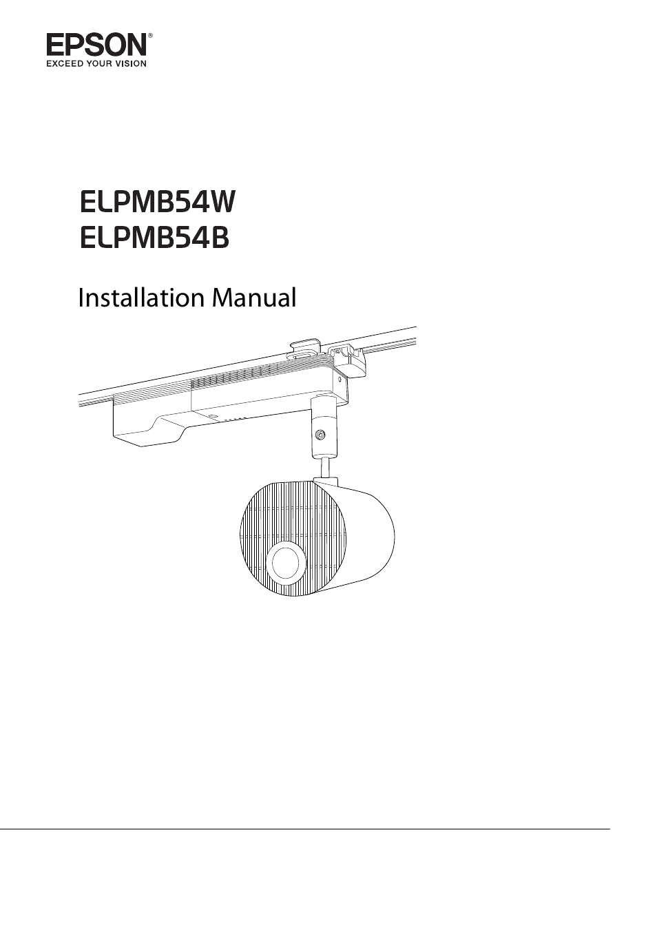 Epson Lighting Track Mount for LightScene EV-105 (Black) User Manual | 20 pages