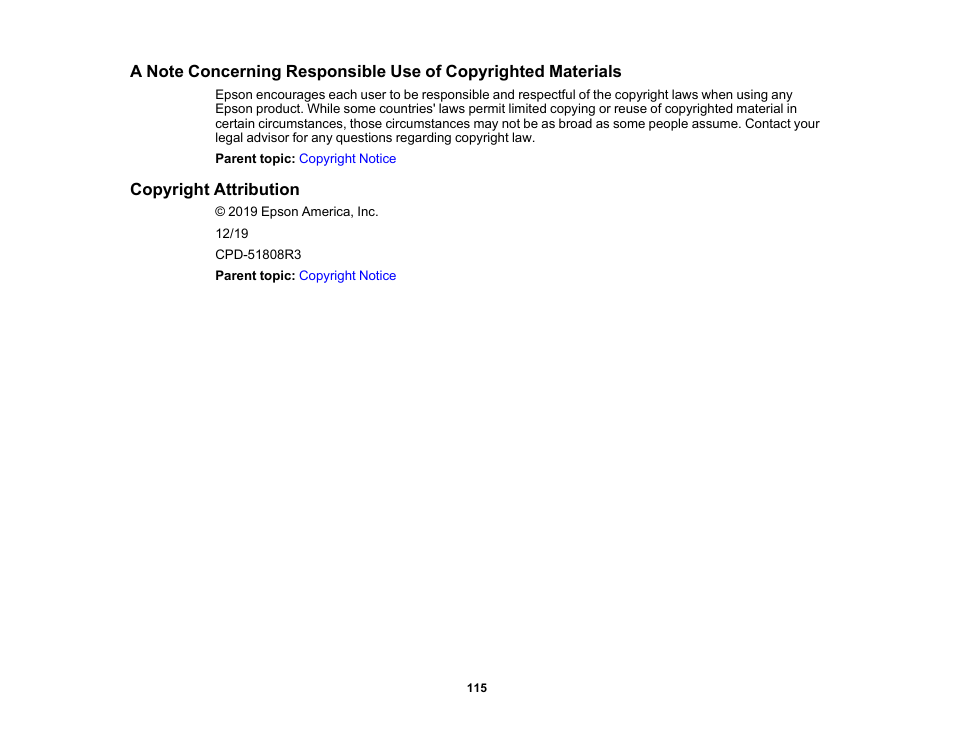 Copyright attribution | Epson DS-1630 Flatbed Color Document Scanner User Manual | Page 115 / 115