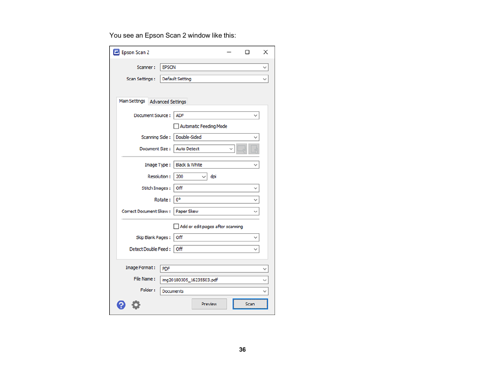 Epson DS-1630 Flatbed Color Document Scanner User Manual | Page 36 / 115
