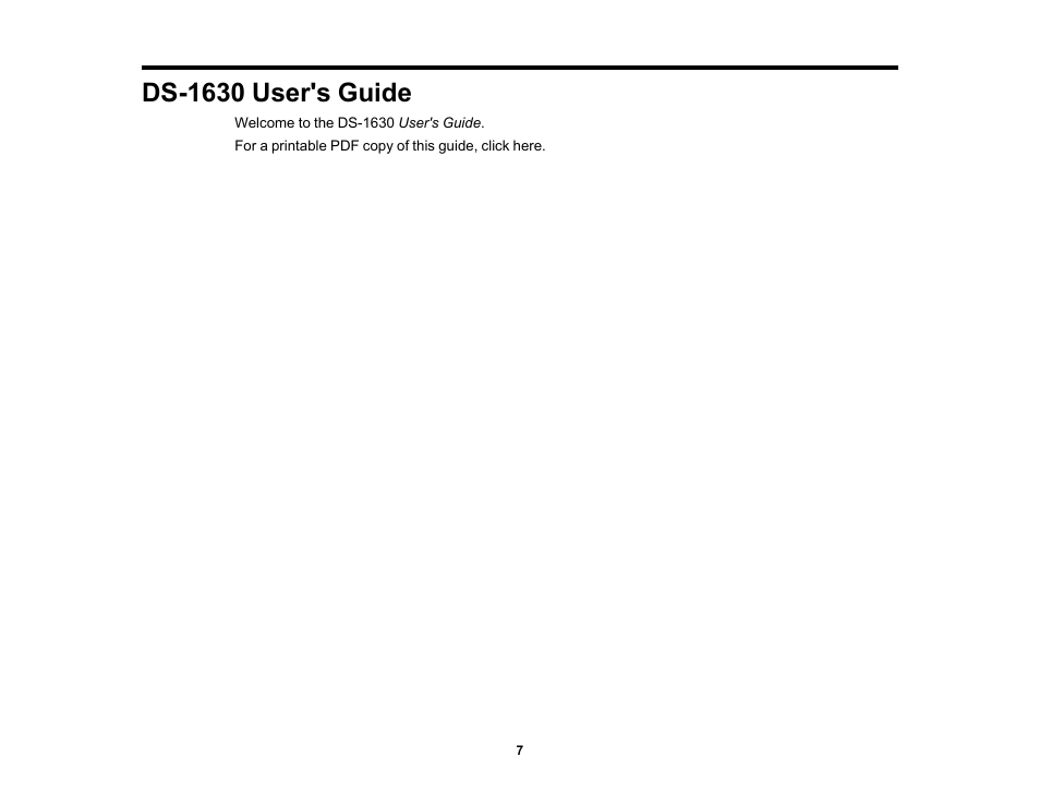 Ds-1630 user's guide | Epson DS-1630 Flatbed Color Document Scanner User Manual | Page 7 / 115