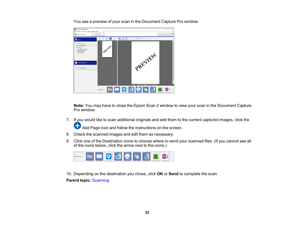 Epson WorkForce DS-6500 Document Scanner User Manual | Page 33 / 95