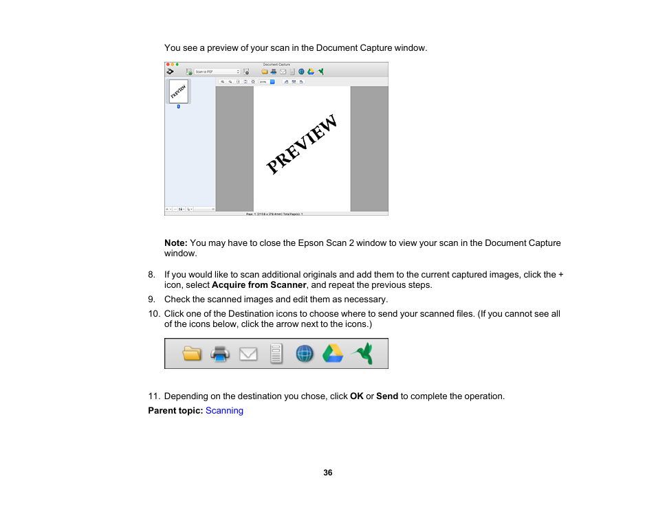 Epson WorkForce DS-6500 Document Scanner User Manual | Page 36 / 95