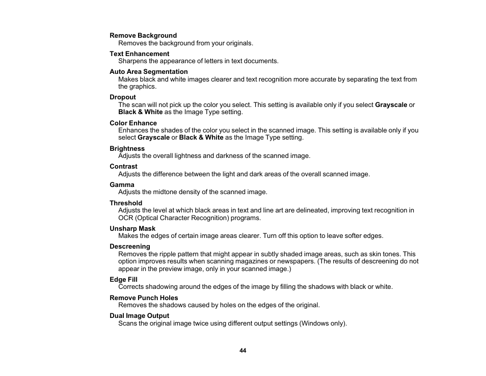 Epson WorkForce DS-6500 Document Scanner User Manual | Page 44 / 95