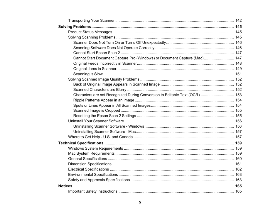 Epson DS-32000 Large-Format Document Scanner User Manual | Page 5 / 172