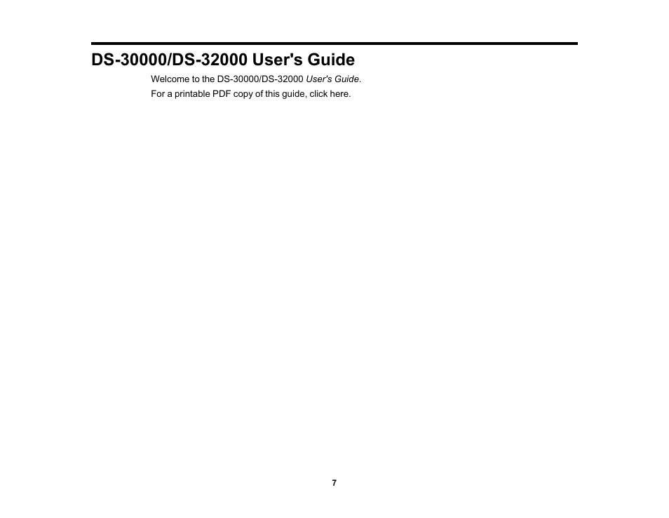 Ds-30000/ds-32000 user's guide | Epson DS-32000 Large-Format Document Scanner User Manual | Page 7 / 172