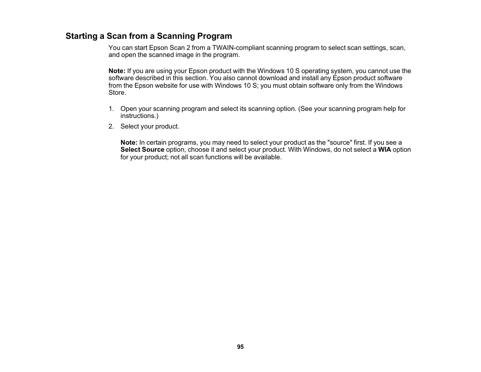 Starting a scan from a scanning program | Epson DS-32000 Large-Format Document Scanner User Manual | Page 95 / 172