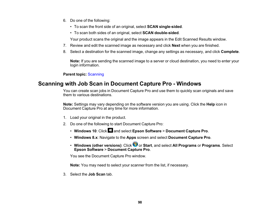 Epson DS-32000 Large-Format Document Scanner User Manual | Page 98 / 172